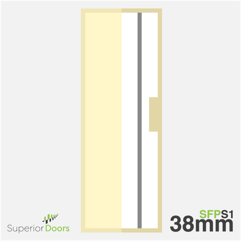 Superior 2200mm x 710mm x 38mm Flush Panel Preprime Door with 1x Steel Insert