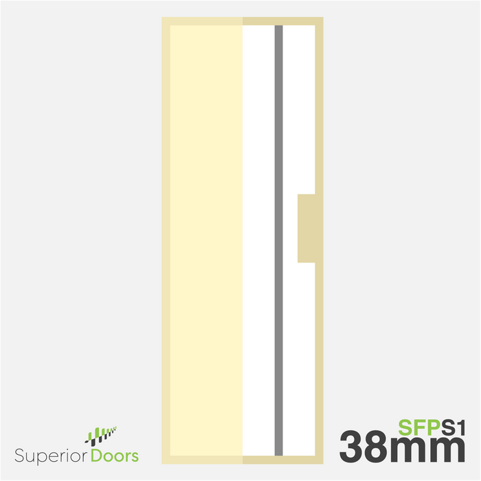 Superior 2200mm x 860mm x 38mm Flush Panel Preprime Door with 1x Steel Insert