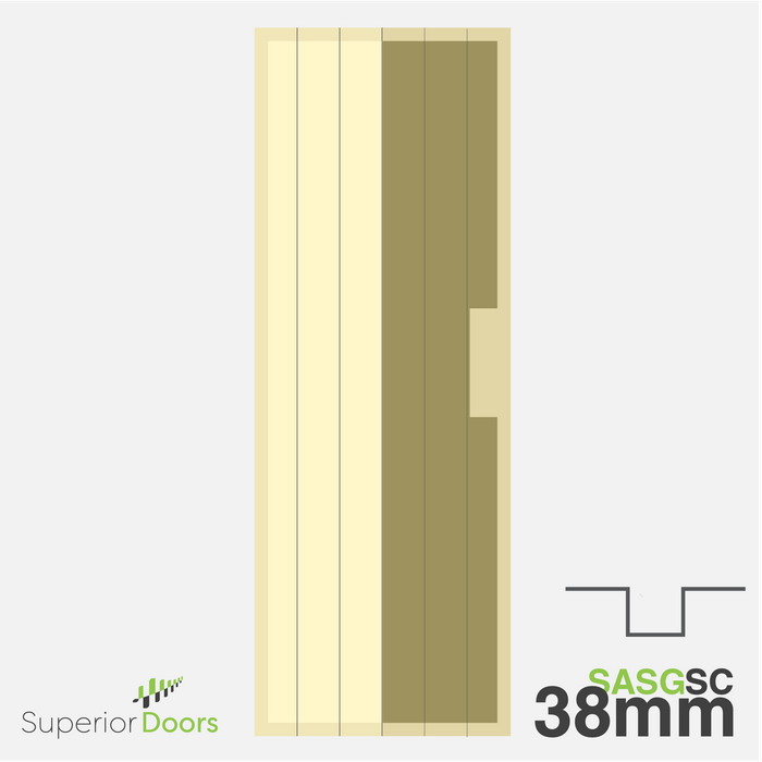 Superior 2400mm x 610mm x 38mm Avon *4mm Square* Groove SOLID CORE MR Door