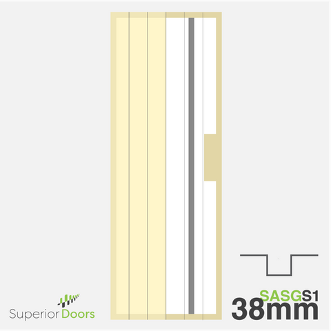 Superior 1980mm x 610mm x 38mm Avon *4mm Square* Groove 1x Steel Door