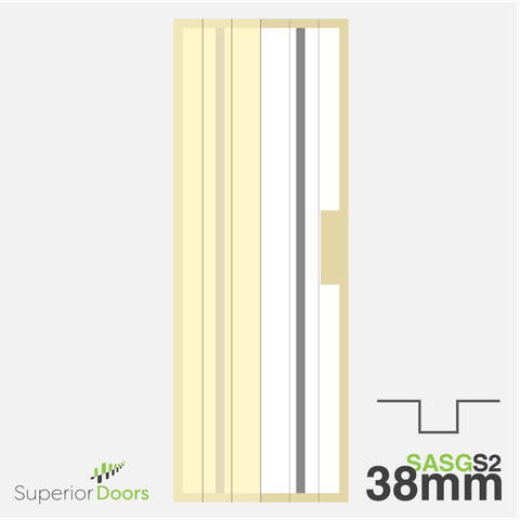 Superior 1980mm x 610mm x 38mm Avon *4mm Square* Groove 2x Steel Door