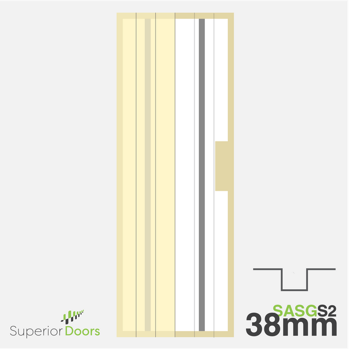 Superior 1980mm x 610mm x 38mm Avon *4mm Square* Groove 2x Steel Door