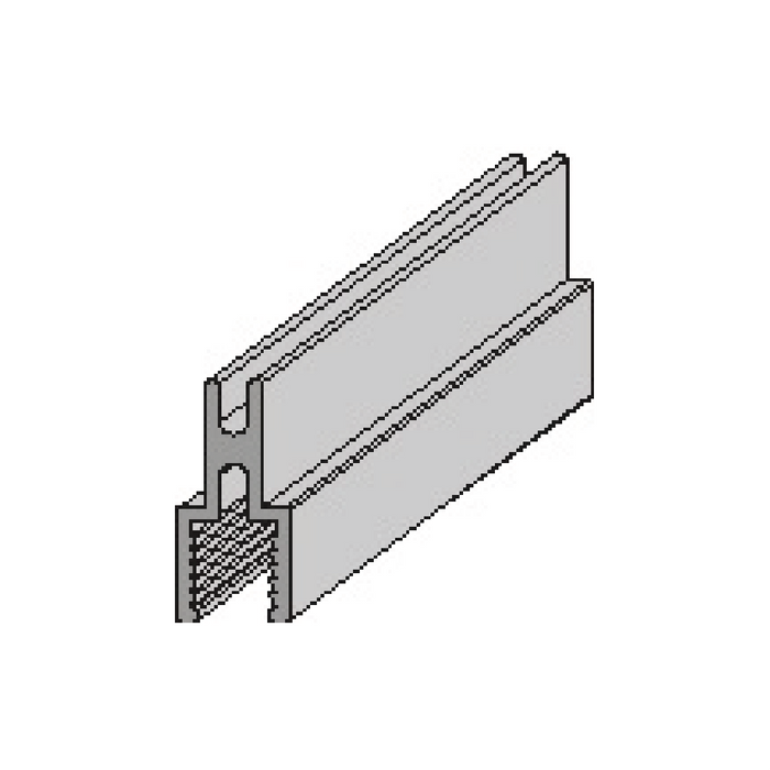 TT24 Clear Anodised Glass door head Race @ 4.5m