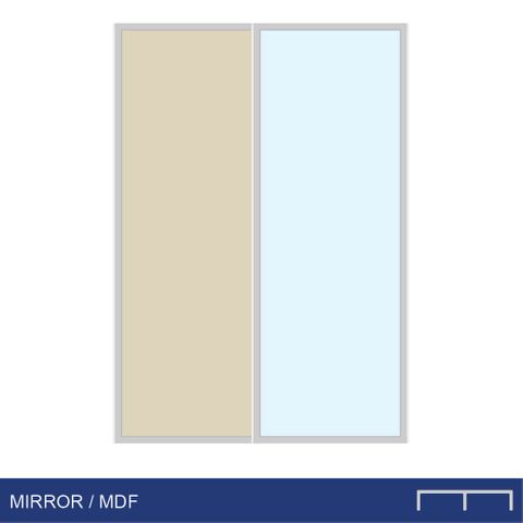 Smoothslides MIR/MDF 2300 - 2399mm x 2400 - 2450mm Double Track Nat. Anodised