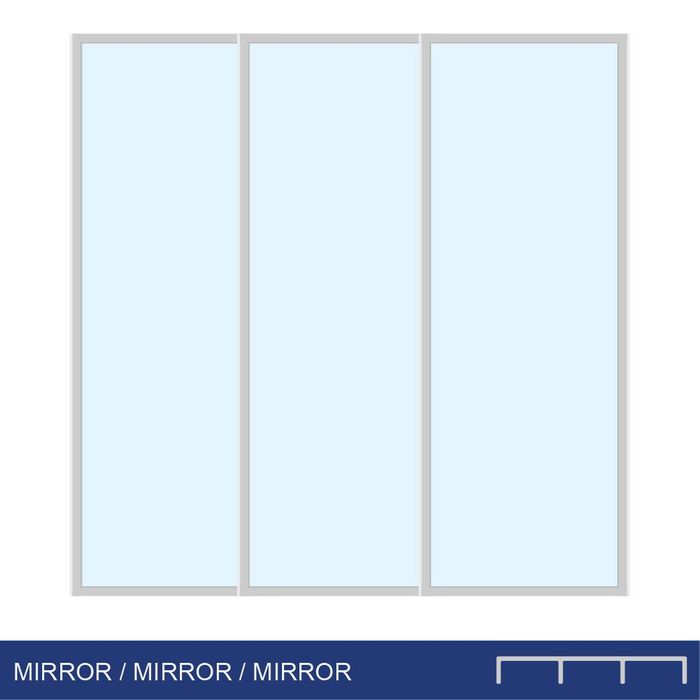 Smoothslides MIR/MIR/MIR 1800 - 1899mm x 2000 - 2099mm Triple Track Nat. Ano.