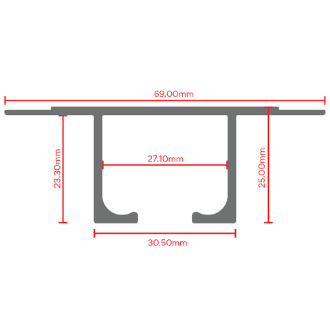 Cavity Triumph Head Track Per Metre