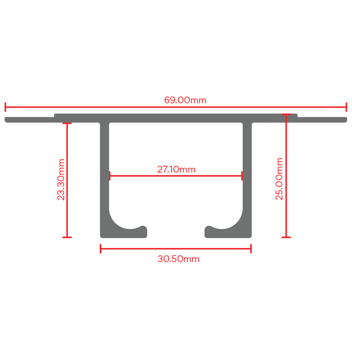 Cavity Triumph Head Track Per Metre