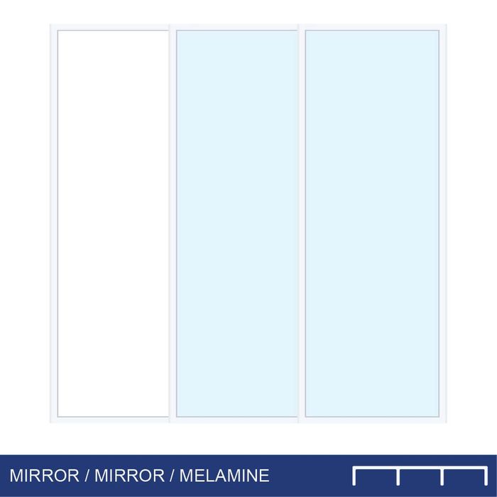 Smoothslides MIR/MIR/MEL 2200 - 2299mm x 2600 - 2699mm Triple Track White