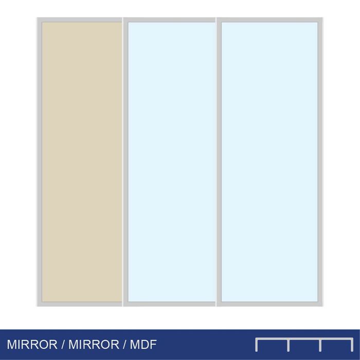 Smoothslides MIR/MIR/MDF 1800 - 1899mm x 1800 - 1899mm Triple Track Nat. Ano.