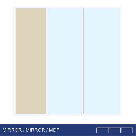 Smoothslides MIR/MIR/MDF 1800 - 1899mm x 2400 - 2499mm Triple Track White