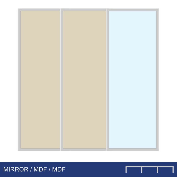 Smoothslides MIR/MDF/MDF 1800 - 1899mm x 1800 - 1899mm Triple Track Nat. Ano.