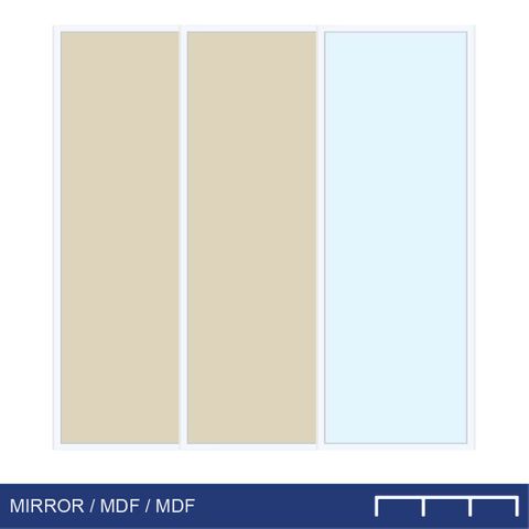 Smoothslides MIR/MDF/MDF 1800 - 1899mm x 2000 - 2099mm Triple Track White