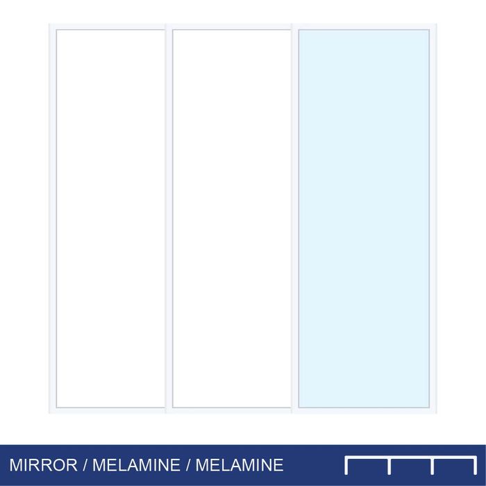 Smoothslides MIR/MEL/MEL 1800 - 1899mm x 2400 - 2499mm Triple Track White