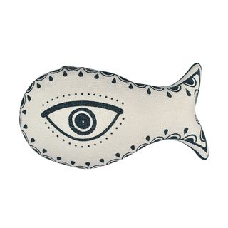 Agapi Cott Fish Cushion 30x50cm Wht/Nvy#