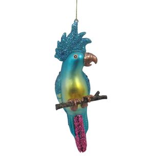 4x5x17cm Glass Parrot Tree Ornament