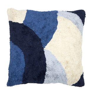Aniah Cotton Cushion 50x50cm Blue/Grey#