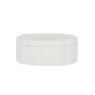Maha Ceramic Trinket Box 12x8x5cm White