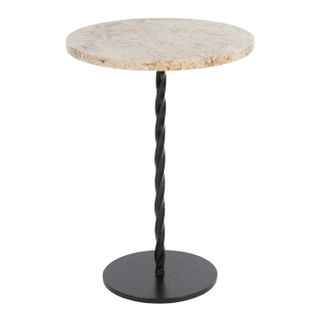 Elena Granite Side Table 35x50cm Nat/Bk#