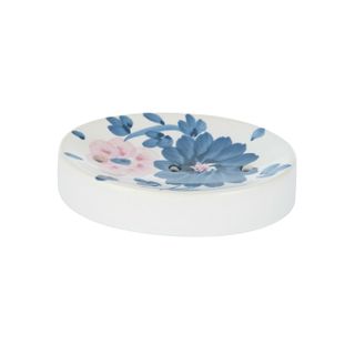 Floweret Cer Soap Dish 8x12cm Navy/Lila#