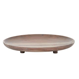 Lenni Wood Footed Plate 36x5cm Lime Was#