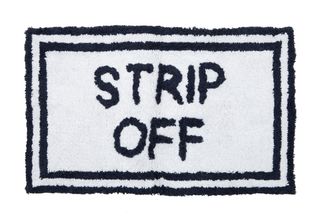 Strip Off Cott Bathmat 50x80cm Wht/Navy#