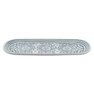 Lisbon Ceramic Platter 36x11.5cm Blu/Gr#
