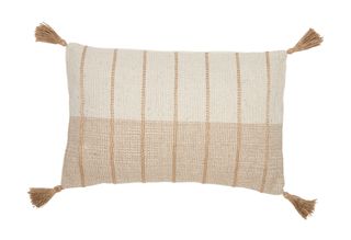 Chester Cotton Cushion 40x60cm Taupe/Wh#
