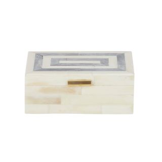 Blayne Bone Trinket Box 10x15cm Iv/Grey