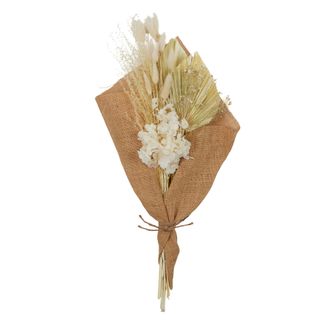 Ida Hessian Wrap Bouquet Ivory 50cm