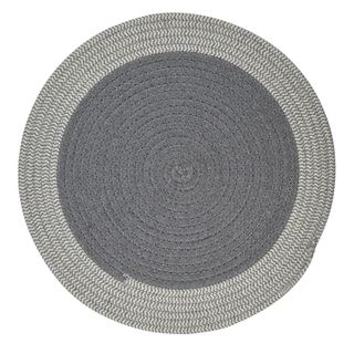 Demi Cotton Round Placemat 38cm Grey/Wht