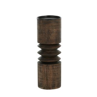Vesper Wood Candleholder 9x25cm Grey