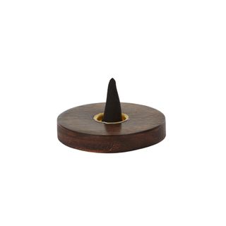 Zen Wood Incense Cone Holder 6x1cm Nat