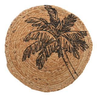 Palm Jute Round Placemat 35cm Nat/Black