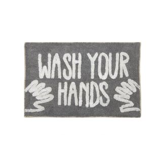 Wash Hands Cotton Bathmat 50x80cm Grey#