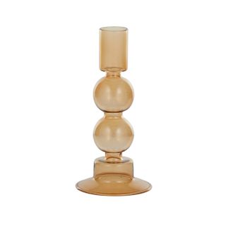 Astrid Glass Candleholder 8x16.5cm Amber