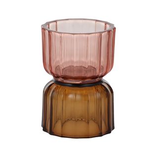 Alba Glass Candleholder 10.5x7.5cm Pink