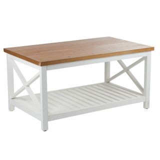Thatcher Wood Table 100x60x45cm Wh/Nat