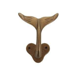 William Whale Metal Wall Hook 9x12cm Gld