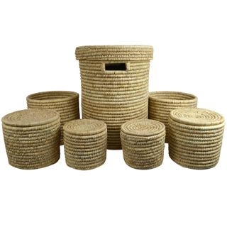 Kojo S/7 Date Leaf Baskets 43x54cm-Natur