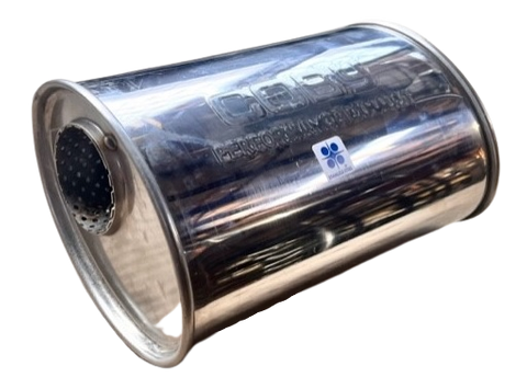 FF1-STAINLESS STEEL OVAL MUFFLER - 185X280X21/2 SAME SIDE