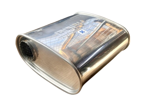 GM1-STAINLESS STEEL OVAL MUFFLER - 253X280X21/2 SAME SIDE