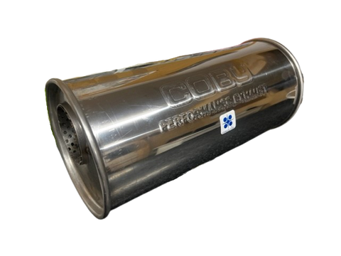 2441B-STAINLESS STEEL ROUND MUFFLER - 150X320X21/2 O/O