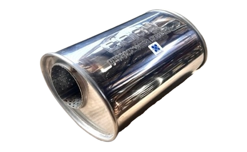 FF3-STAINLESS STEEL OVAL MUFFLER - 185X280X3 SAME SIDE