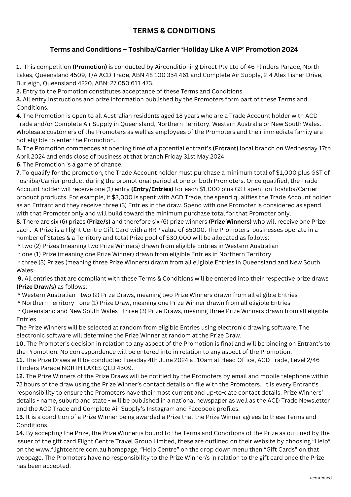 Terms and conditions pg 1
