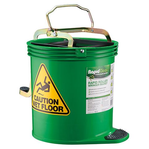 OATES RAPIDCLEAN WRINGER ROLLER MOP BUCKET 15L GREEN