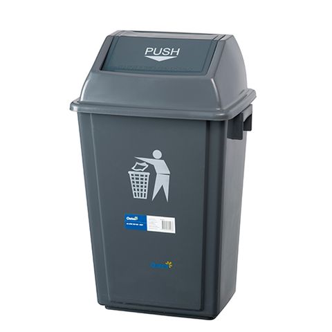 OATES 60 LITRE FLIP LID BIN GREY