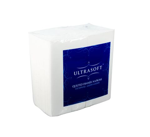 CAPRICE WHITE QUILTED DINNER NAPKIN GT 8 FOLD 1000 PER CARTON
