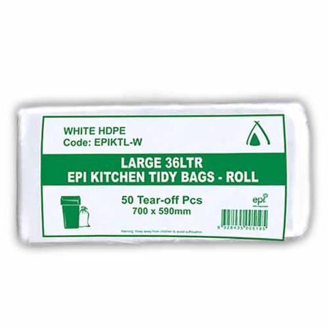 BIN LINER 36 Lt  LDPE EPI WHITE 1000 Ctn