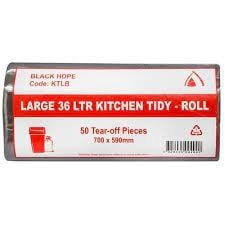 BLACK 36LT BIN LINER ROLLS 1000 PER CARTON