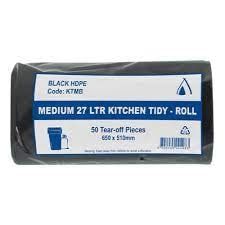 BLACK 27LT BIN LINER ROLLS 1000 PER CARTON